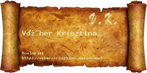 Véber Krisztina névjegykártya